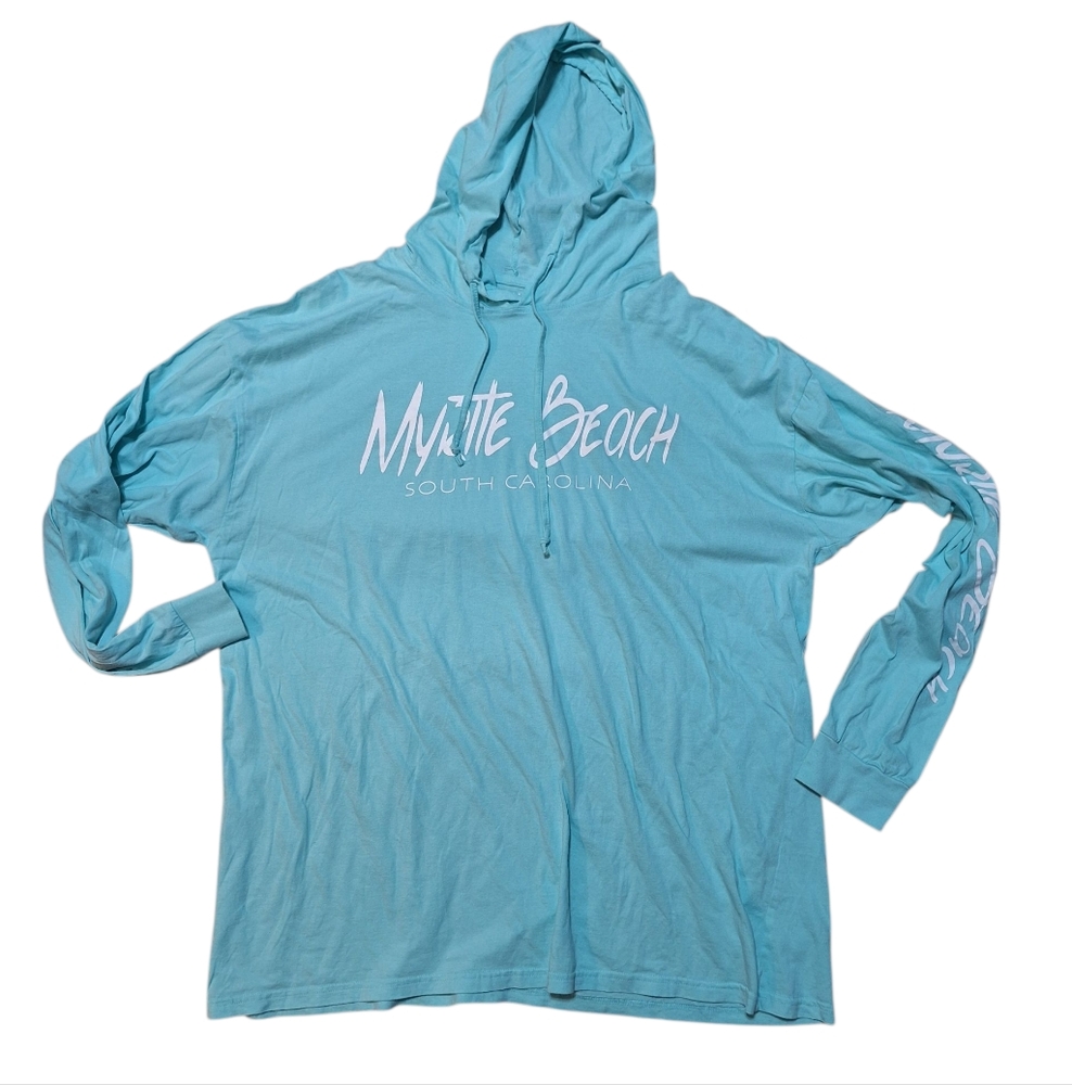Mahi Myrtle Beach Aqua Green Women's Size 2XL Hoodie Tee